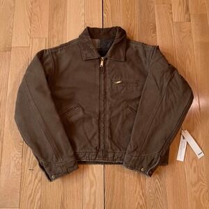 Elwood Petrol Workwear Cropped Flannel Lined Jacket Brown Adult XS NWT